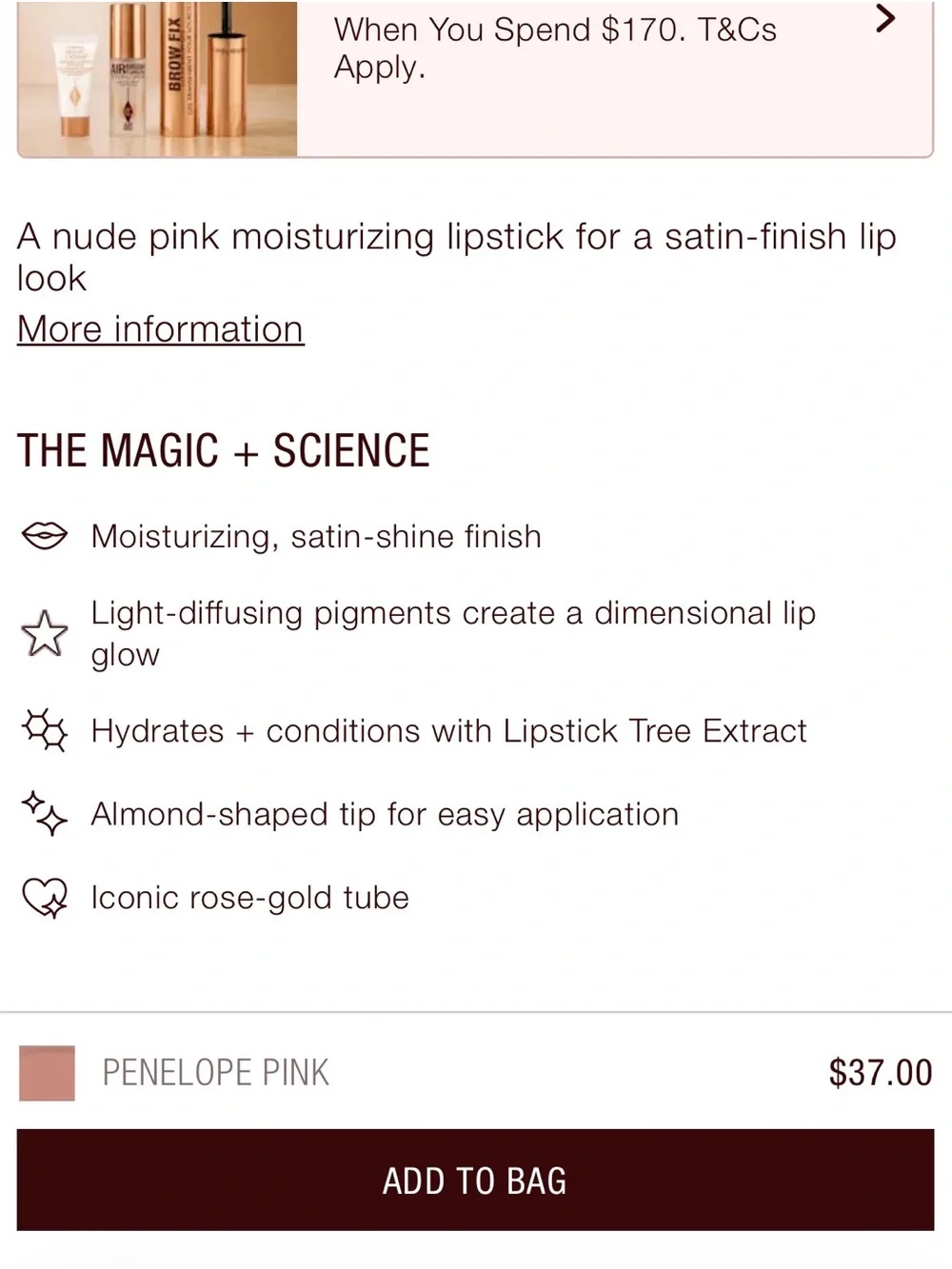 Charlotte Tilbury Matte Lipstick - Penelope Pink